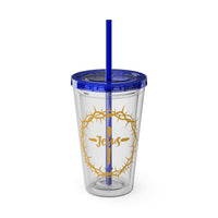 Jesus Crown of Thorns 16oz Tumbler with Straw