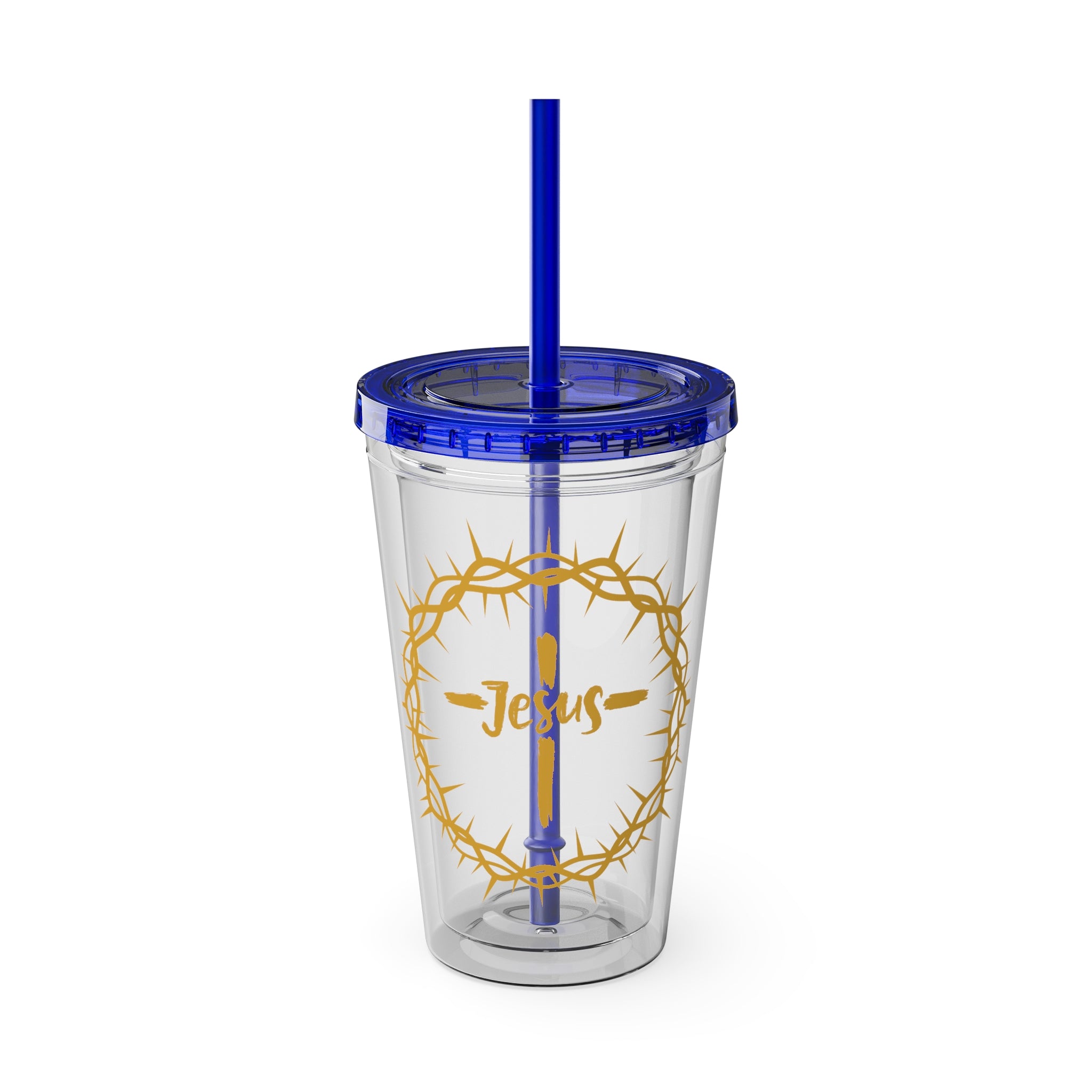 Jesus Crown of Thorns 16oz Tumbler with Straw