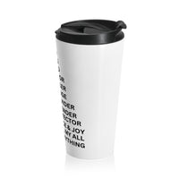 Christian JESUS IS White Stainless Steel Travel Mug - Blk