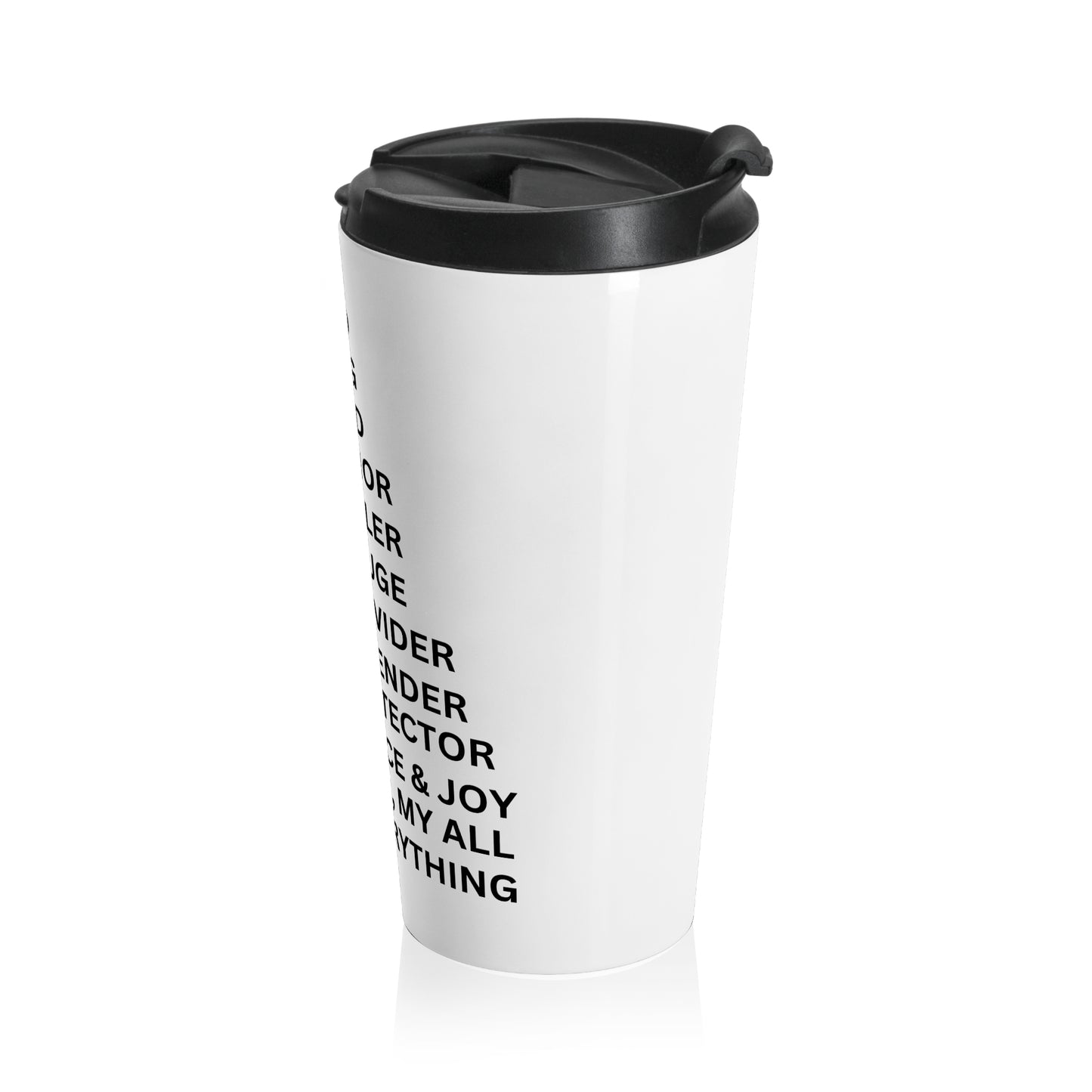 Christian JESUS IS White Stainless Steel Travel Mug - Blk