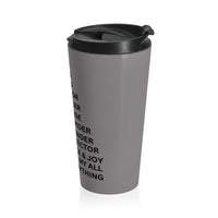 Christian JESUS IS Grey Stainless Steel Travel Mug - Blk