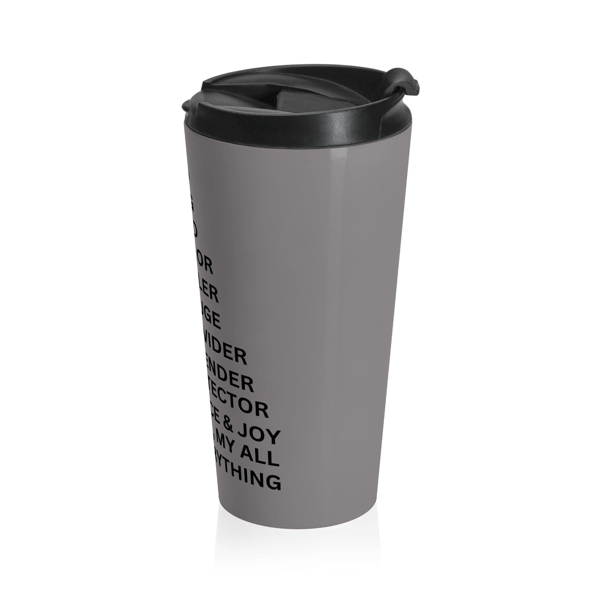 Christian JESUS IS Grey Stainless Steel Travel Mug - Blk