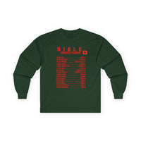 Bible Emergency Numbers Long Sleeve Tee - Red