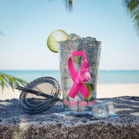 Pink Ribbon “Stay in the Fight” 16oz Tumbler with Straw