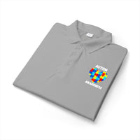 Autism Puzzle Heart Polo - White