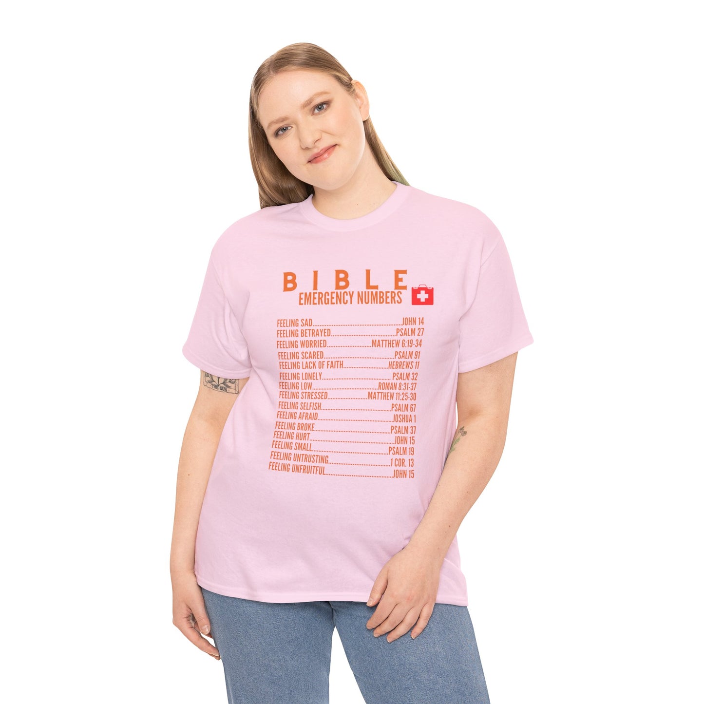 Bible Emergency Numbers Tee - Orange
