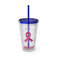 Breast Cancer Survivor 16oz Tumbler with Straw
