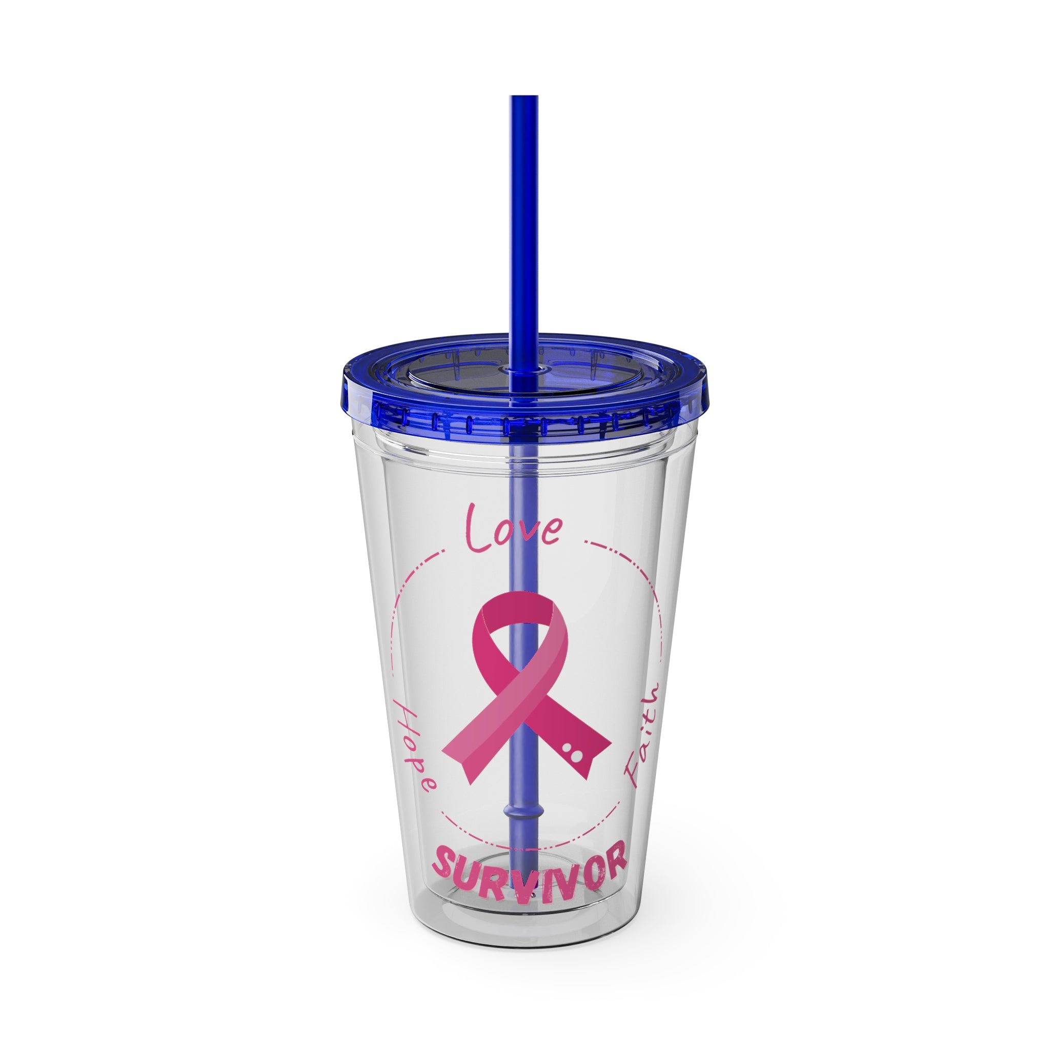 Breast Cancer Survivor 16oz Tumbler with Straw