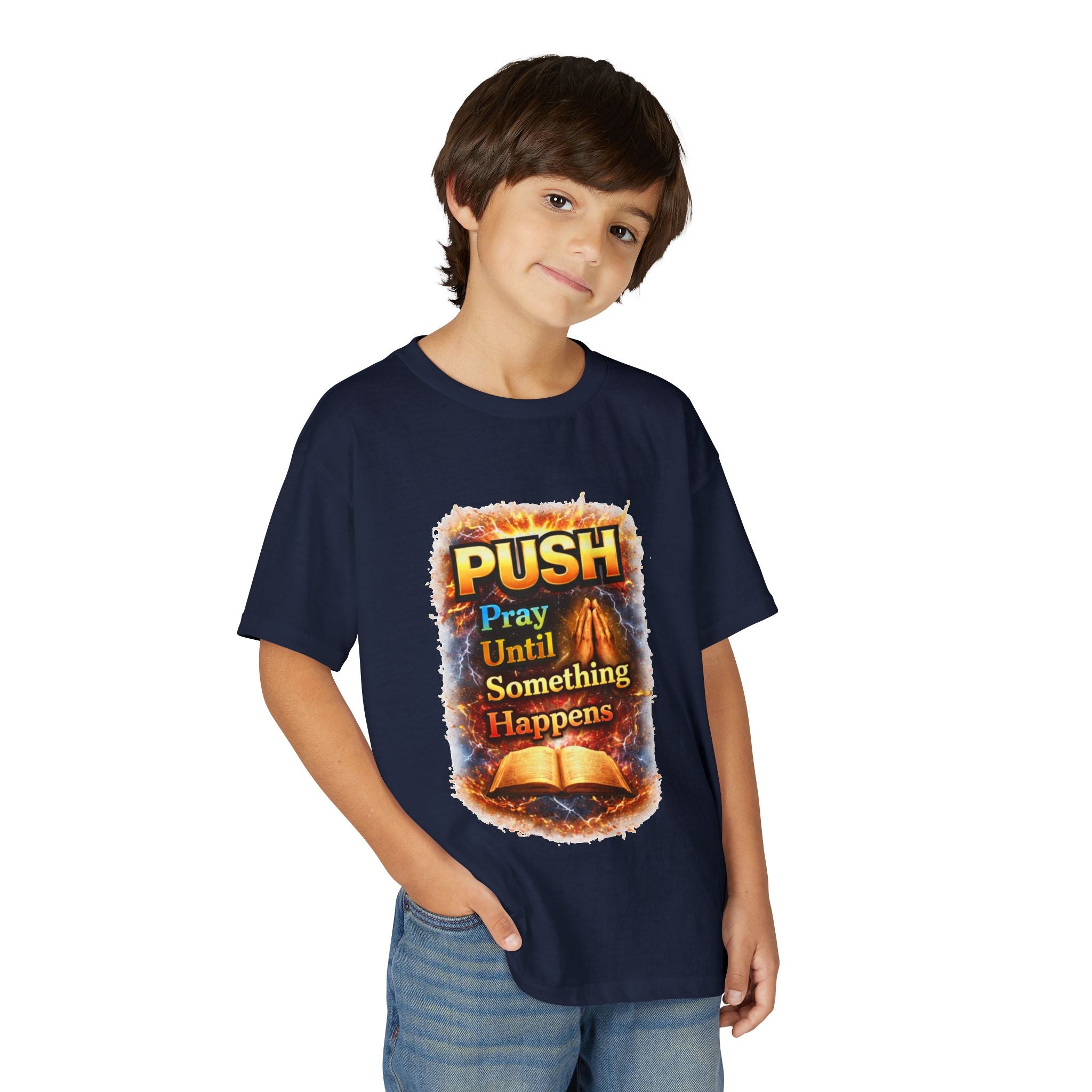 "Push: Pray Until Something Happens" Youth T-shirt - Bible