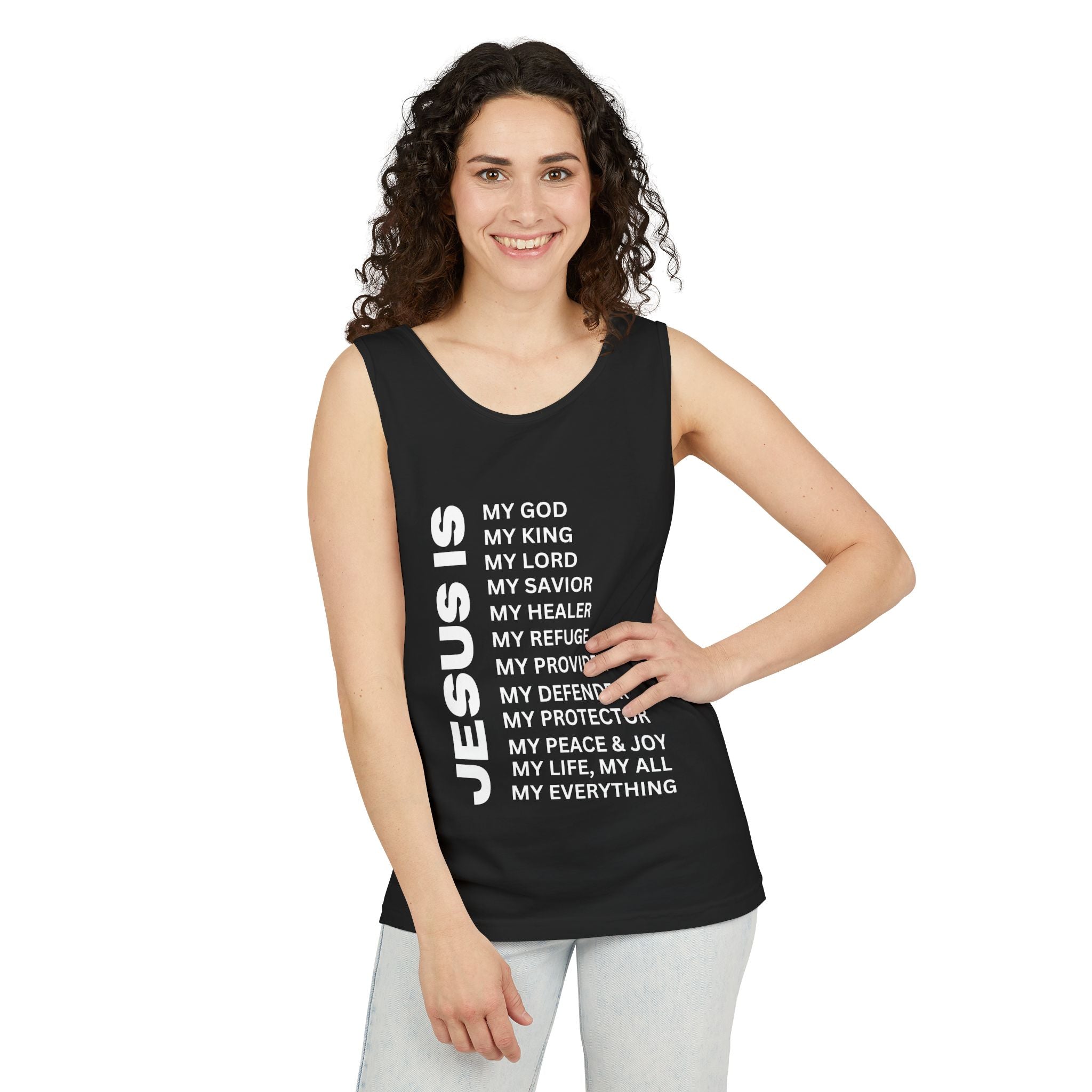 Christian JESUS IS Tank - White