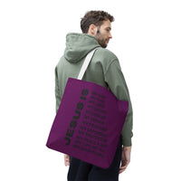 Christian JESUS IS Tote Bag - Purple