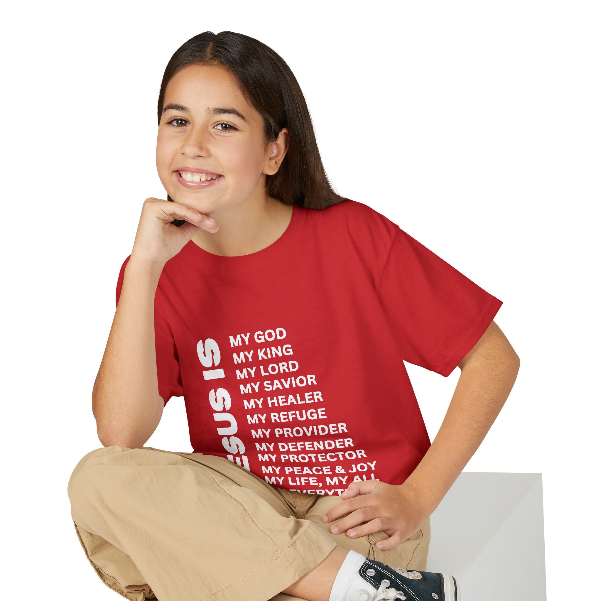 Christian JESUS IS Youth Short Sleeve - White