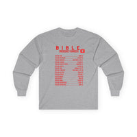 Bible Emergency Numbers Long Sleeve Tee - Red