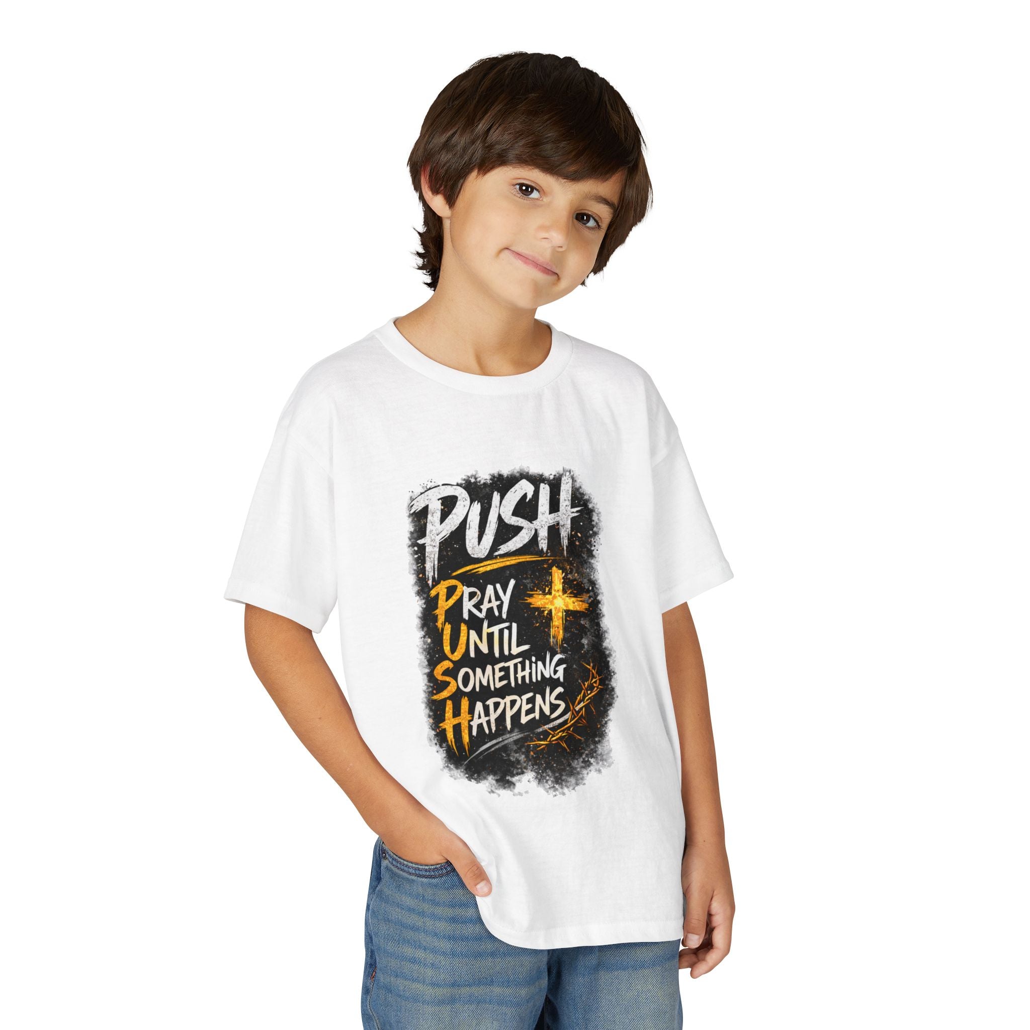 "Push: Pray Until Something Happens" Youth T-shirt