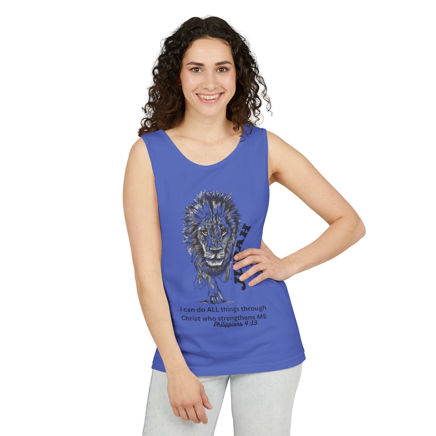 Lion of Judah Tank Top - 'I Can Do All Things' Philippians 4:13