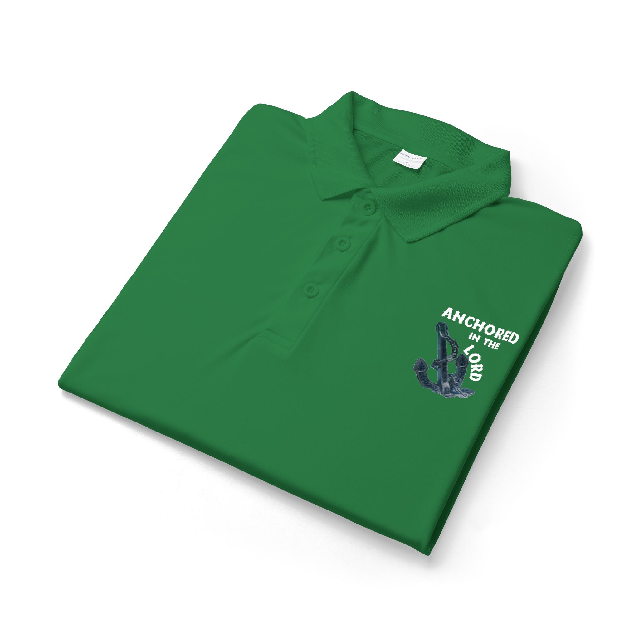 Anchored in the Lord Polo - White