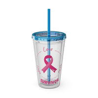 Breast Cancer Survivor 16oz Tumbler with Straw