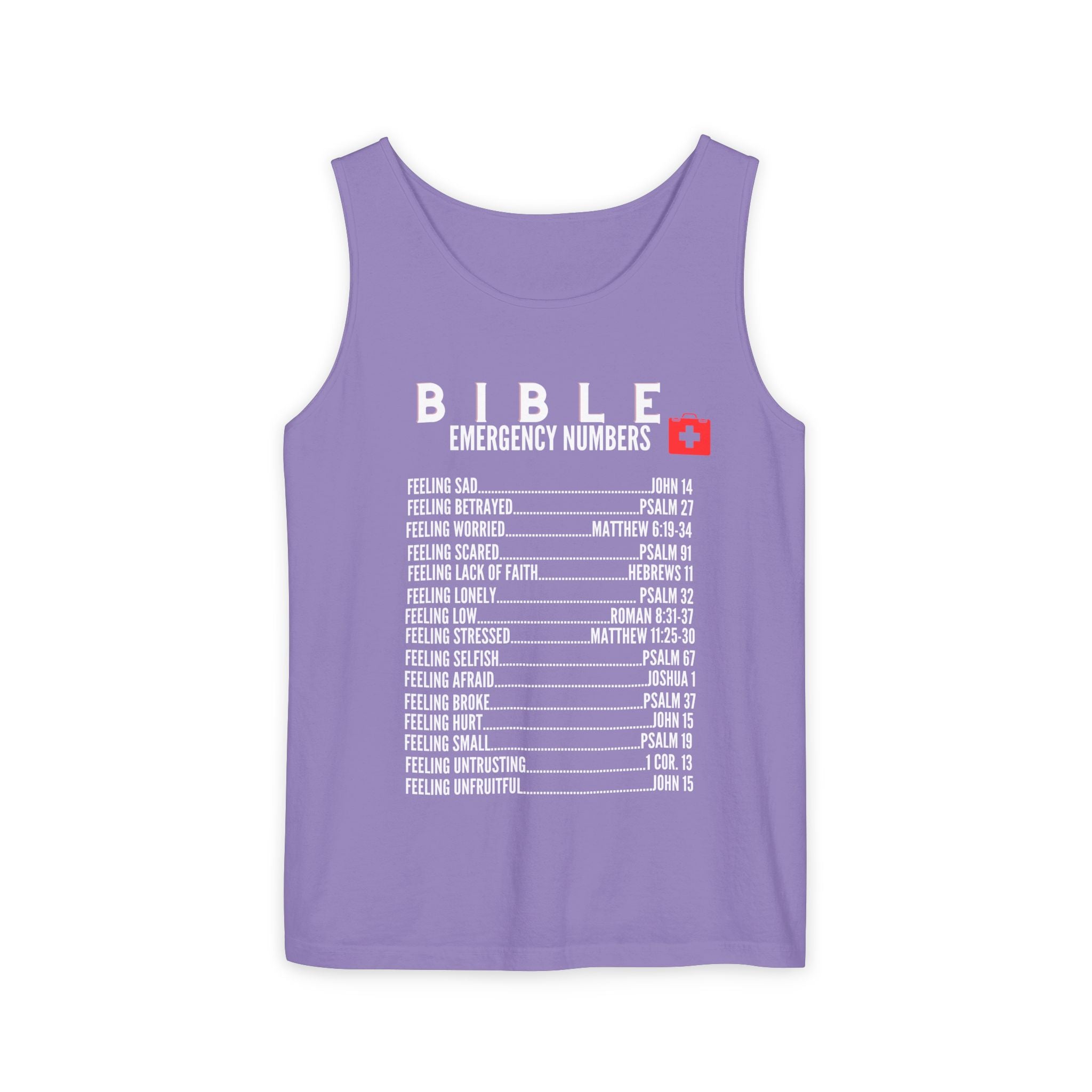 Bible Emergency Numbers Tank Top - White