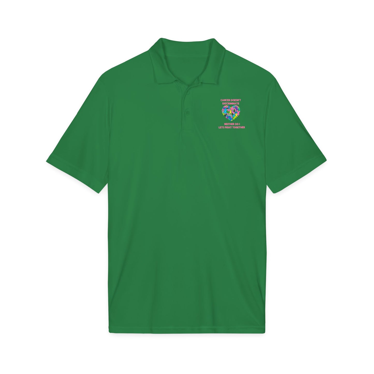 Breast Cancer Heart Ribbon Polo