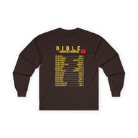 Bible Emergency Numbers Long Sleeve Tee - Gold