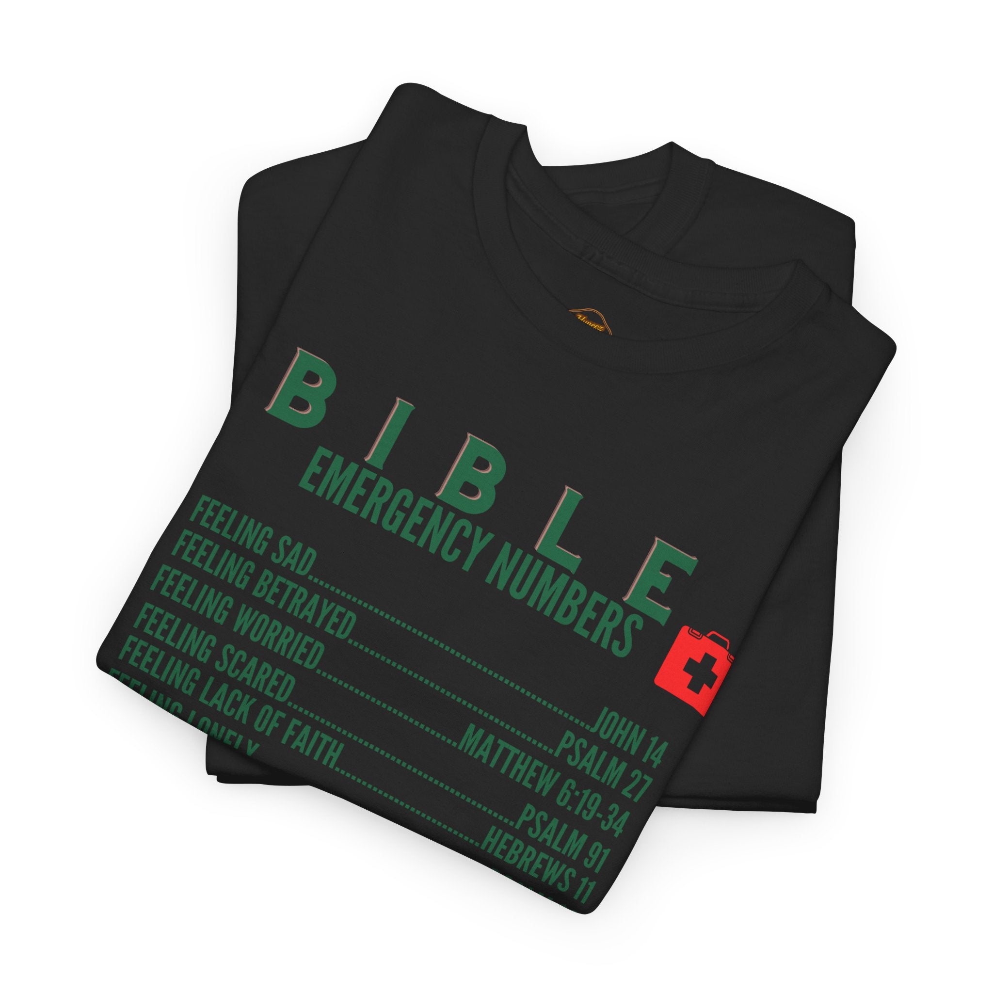 Bible Emergency Numbers Tee - Green