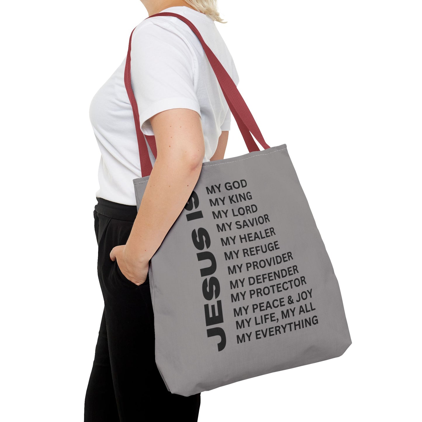 Christian JESUS IS Tote Bag - Grey