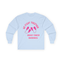 Breast Cancer Awareness Long Sleeve Tee — "We Fight Together" Pink Gloves