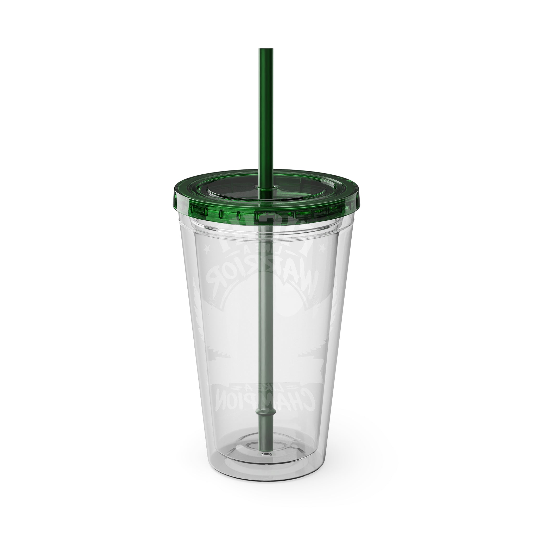 Fight Like a Warrior, Survive Like a Champion Breast Cancer Awareness 16oz Tumbler with Straw