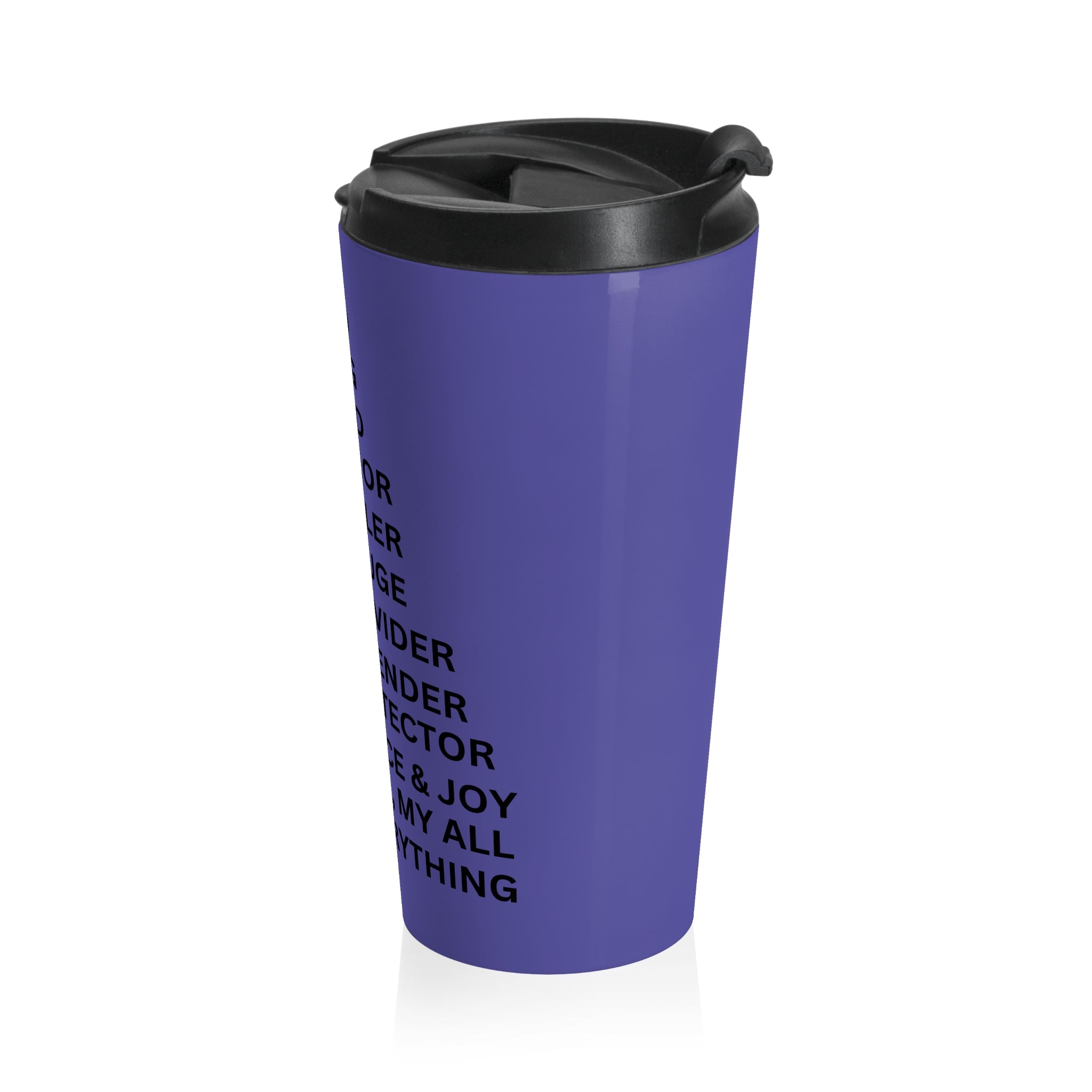 Christian JESUS IS Blue Stainless Steel Travel Mug - Blk