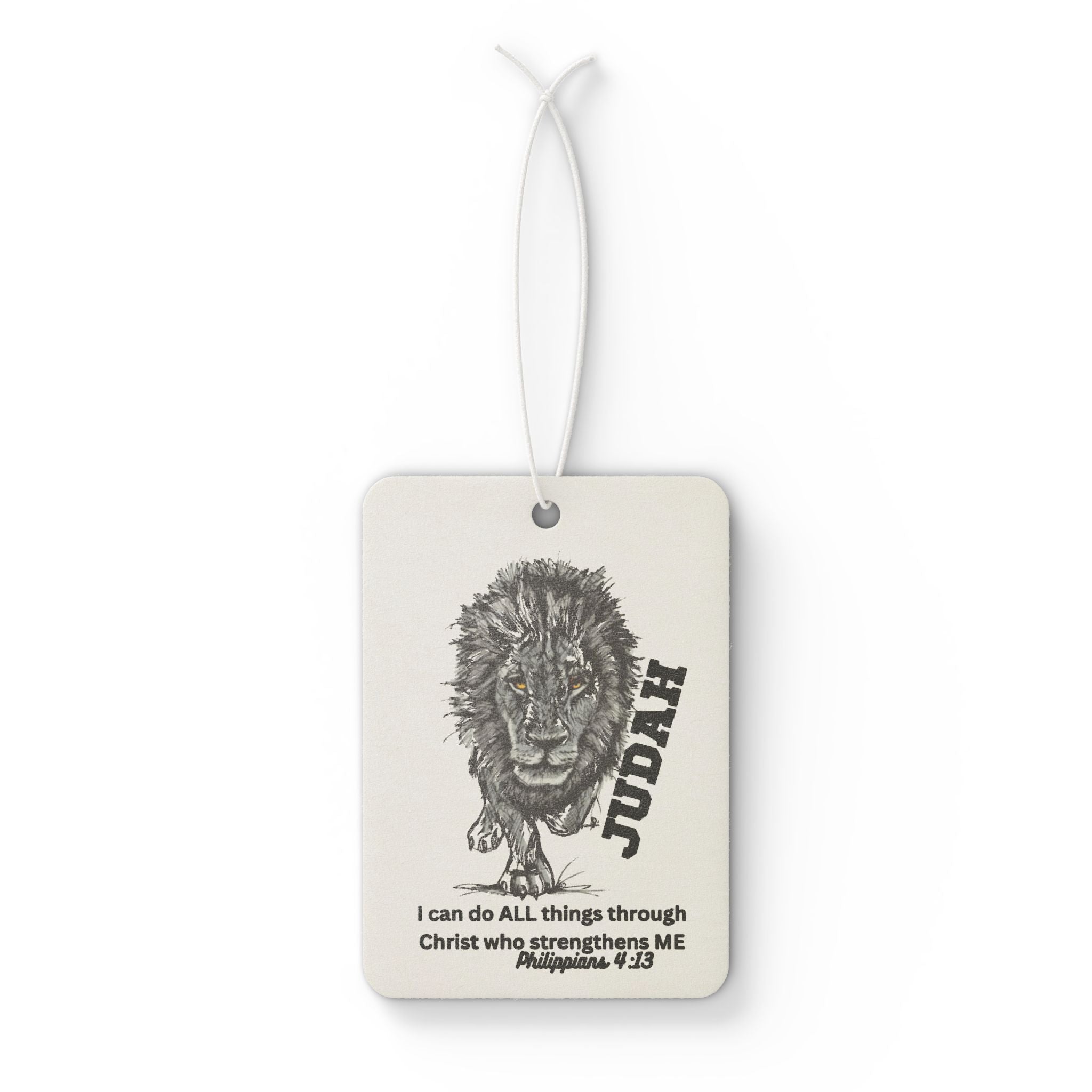 Lion of Judah Car Air Freshener — 'I can do ALL things through Christ' Inspirational Scent