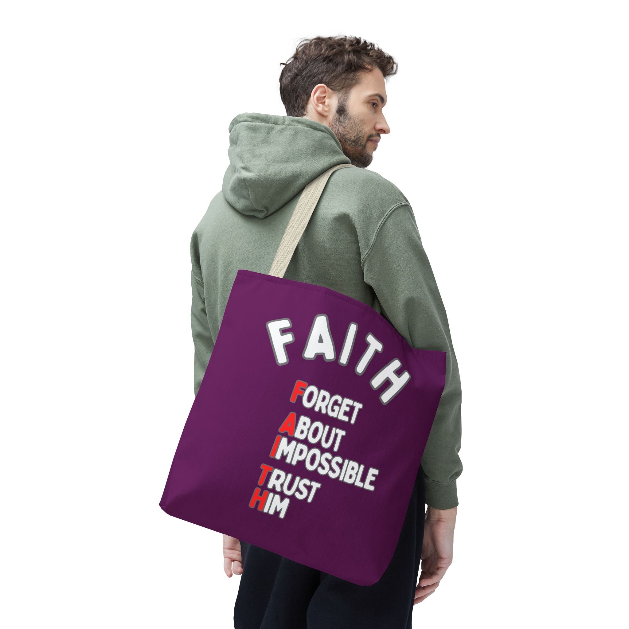 FAITH: Forget About Impossible, Trust Him Tote - Purple