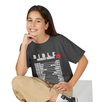 Bible Emergency Numbers Youth T-Shirt — White