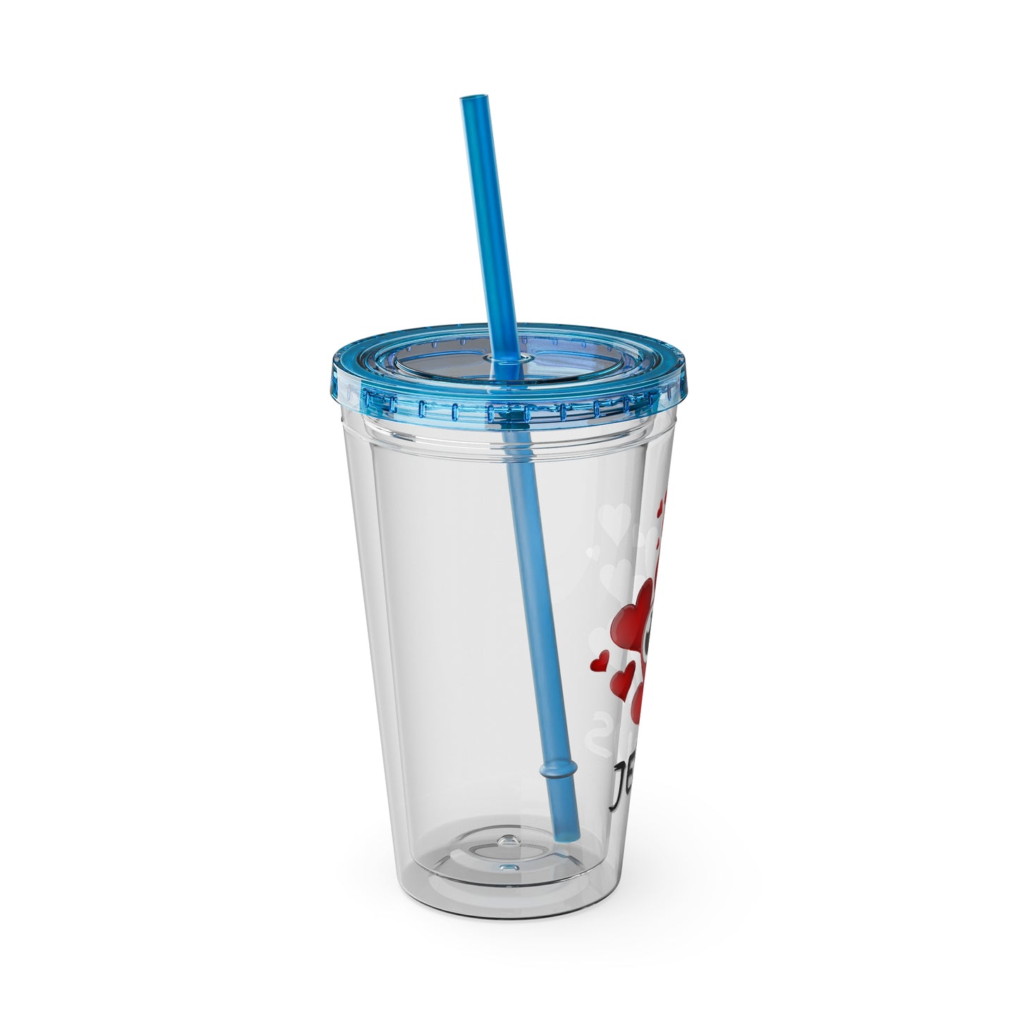 Jesus Heart Love 16oz Tumbler with Straw