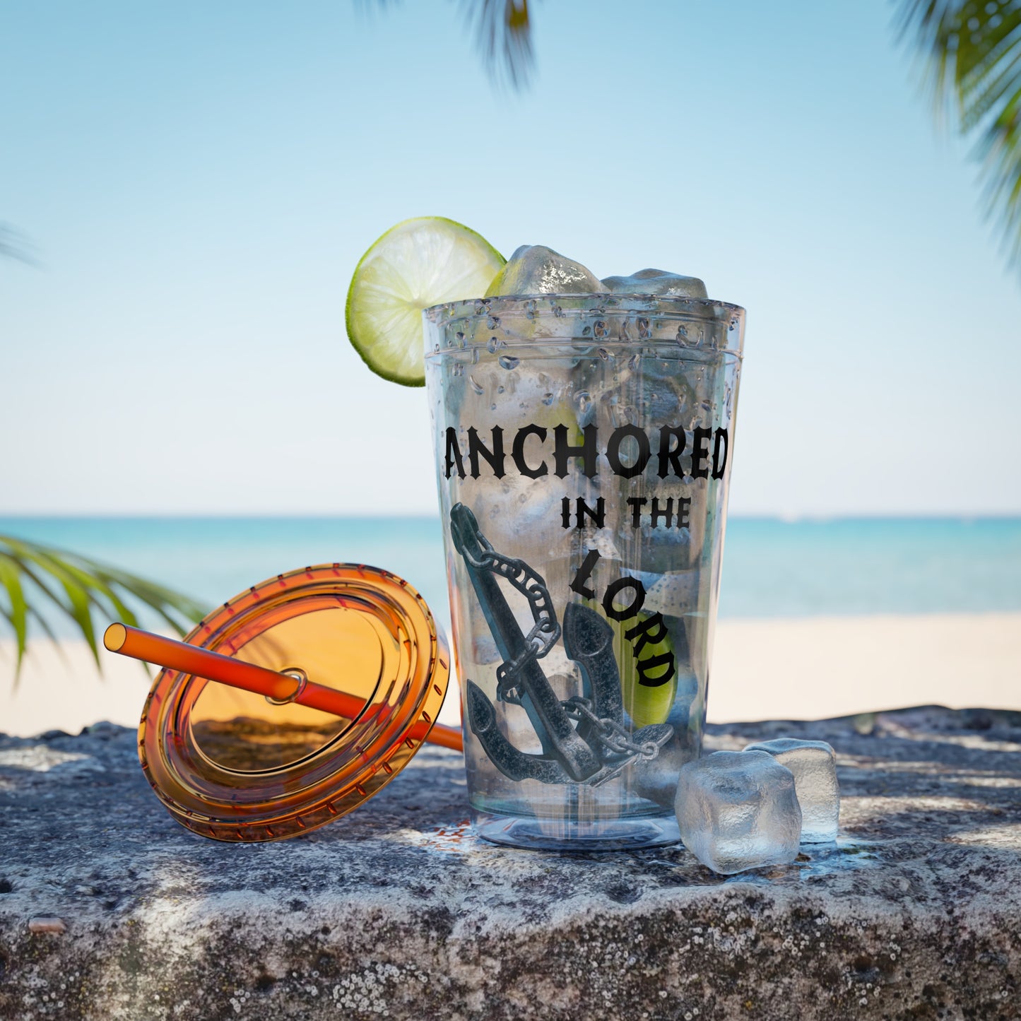 Anchored in the Lord 16oz Tumbler with Straw