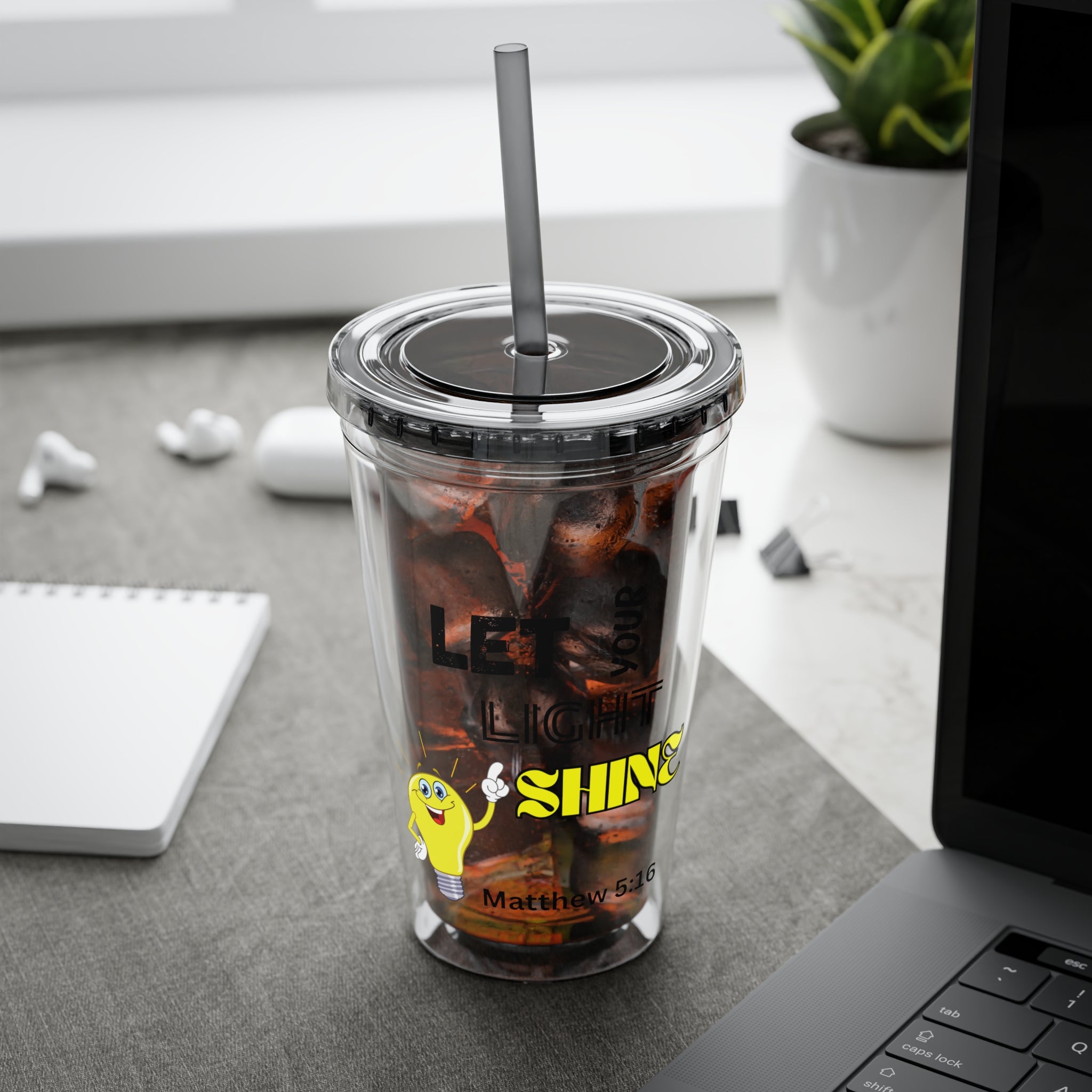 Let Your Light Shine 16oz Tumbler With Straw