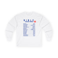 Bible Emergency Numbers Long Sleeve Tee - Blue