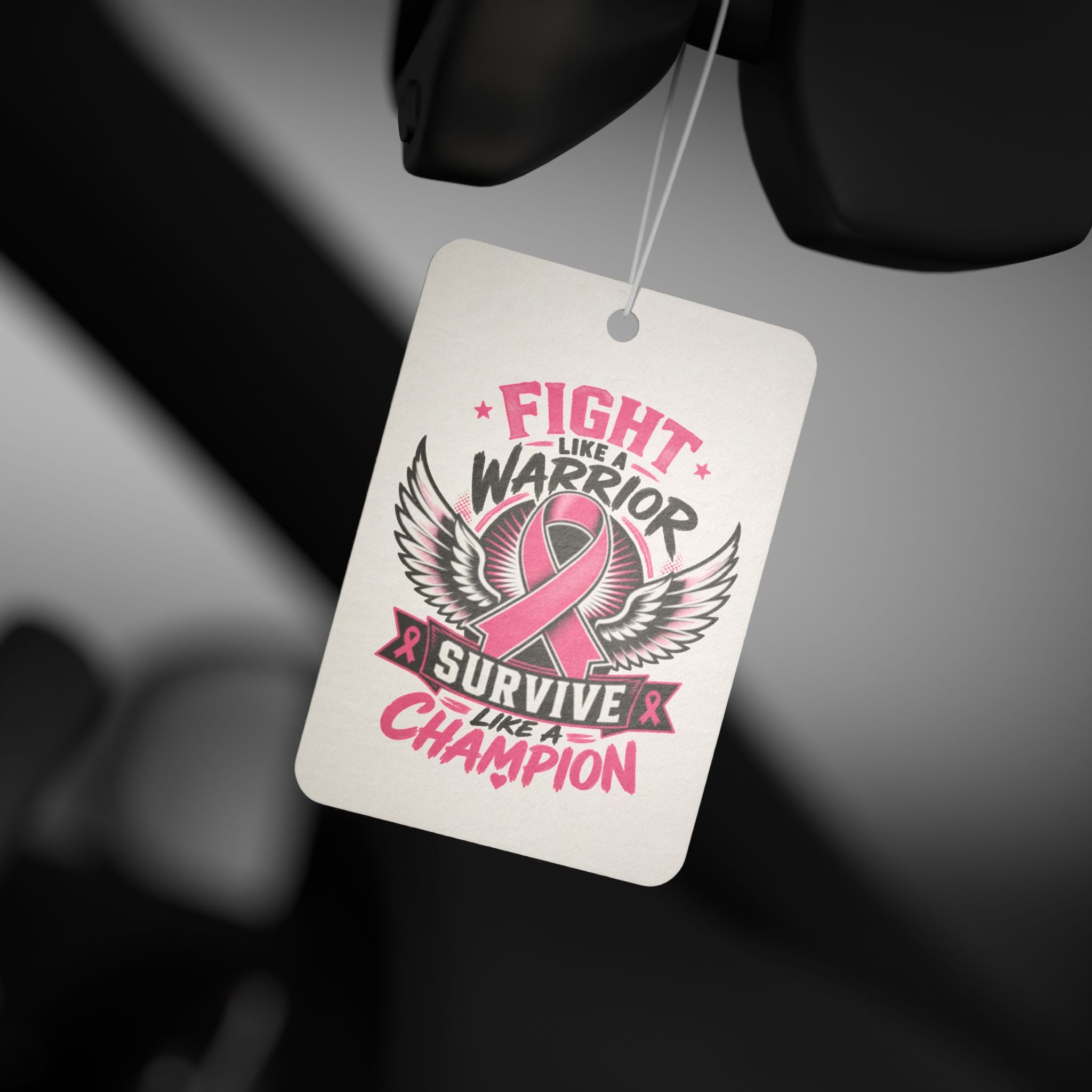Fight Like a Warrior, Survive Like a Champion Breast Cancer Awareness Car Air Freshener