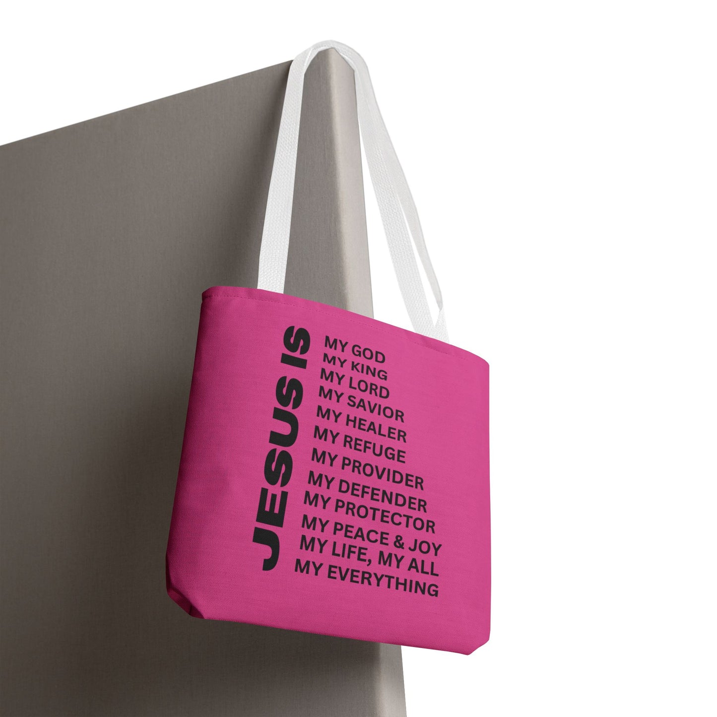 Christian JESUS IS Tote Bag - Pink