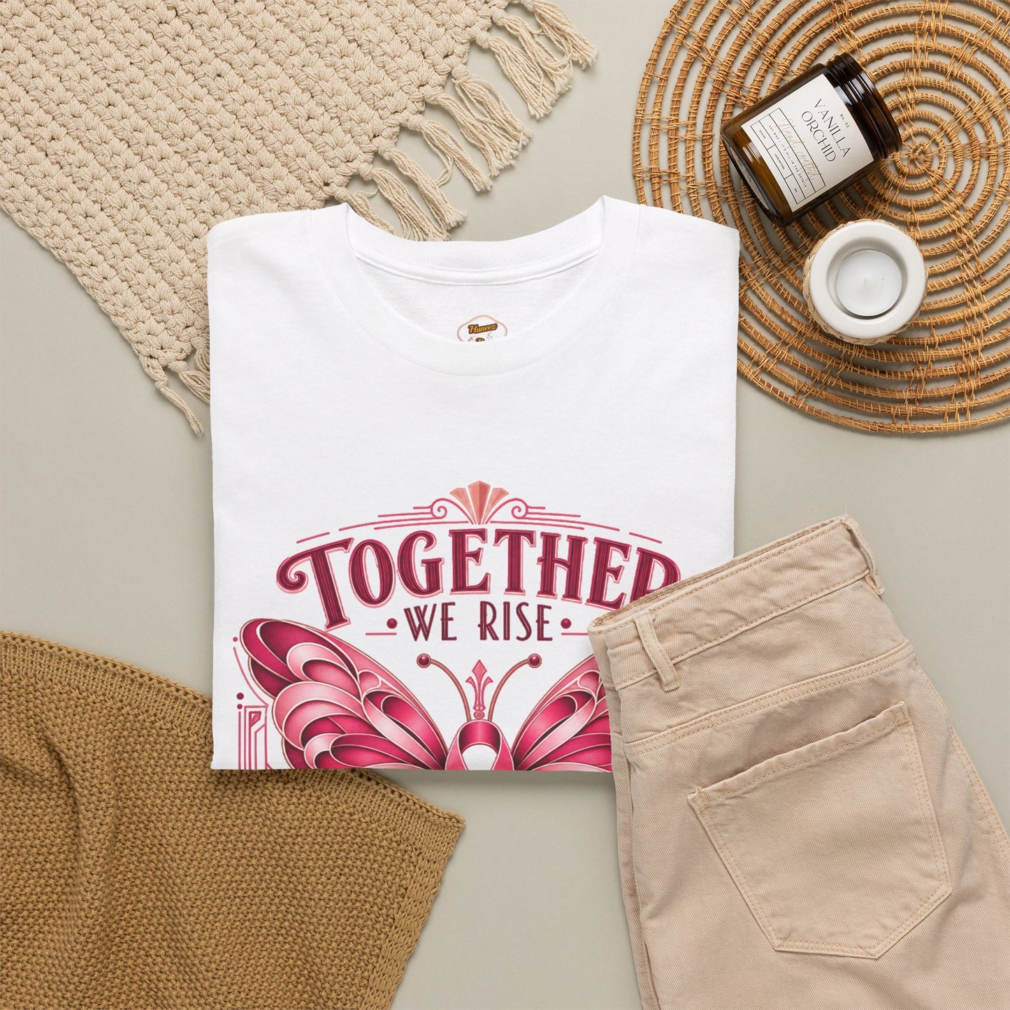 Together We Rise Breast Cancer Awareness T-Shirt — Fight Hope Cure Tee
