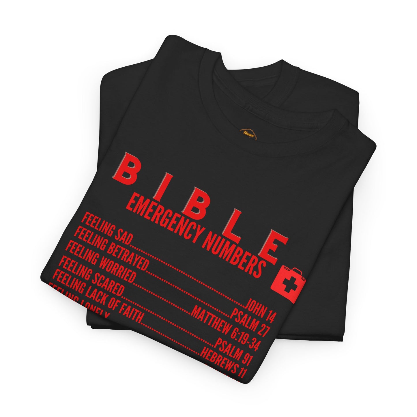 Bible Emergency Numbers Tee - Red