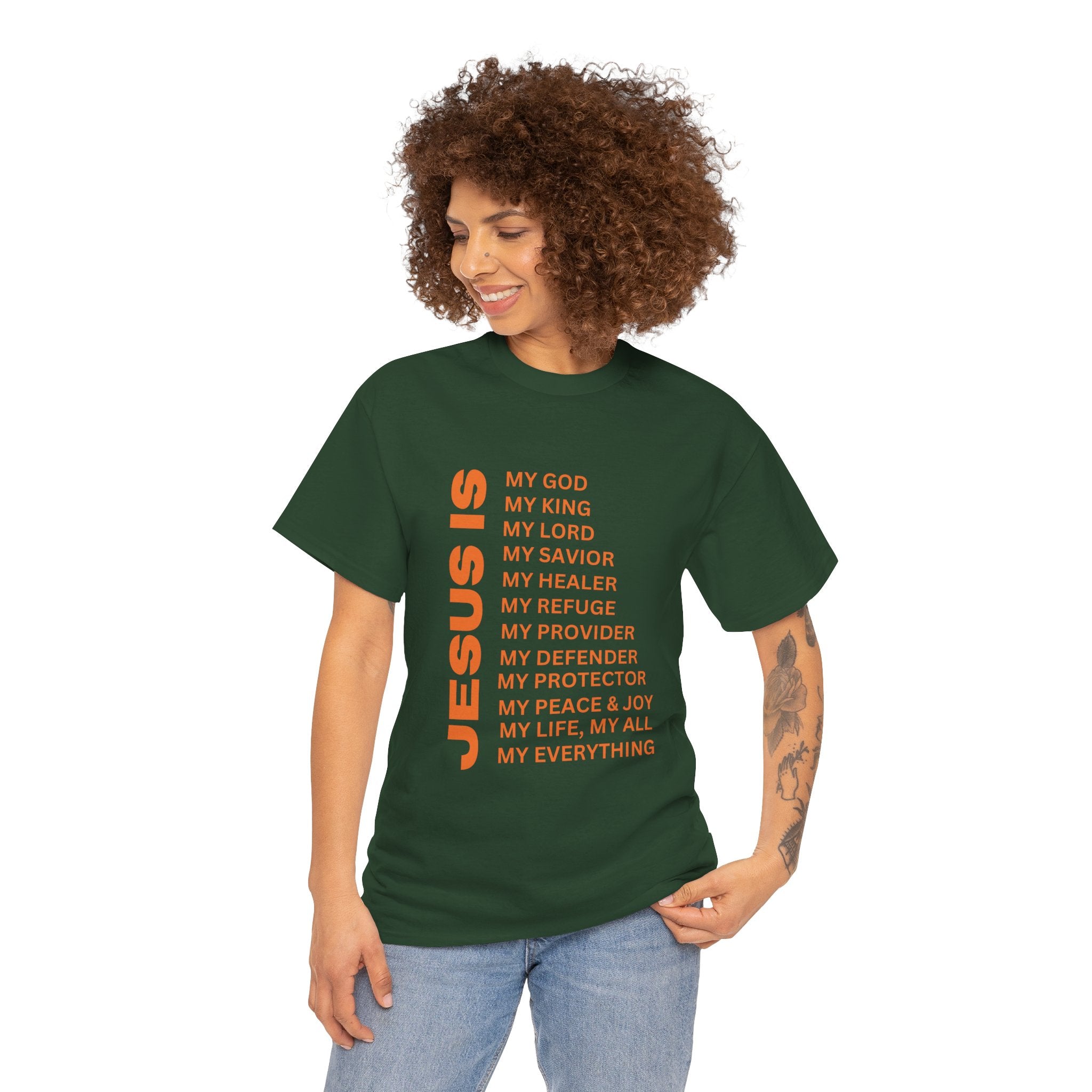 Christian JESUS IS T‑Shirt - Orange