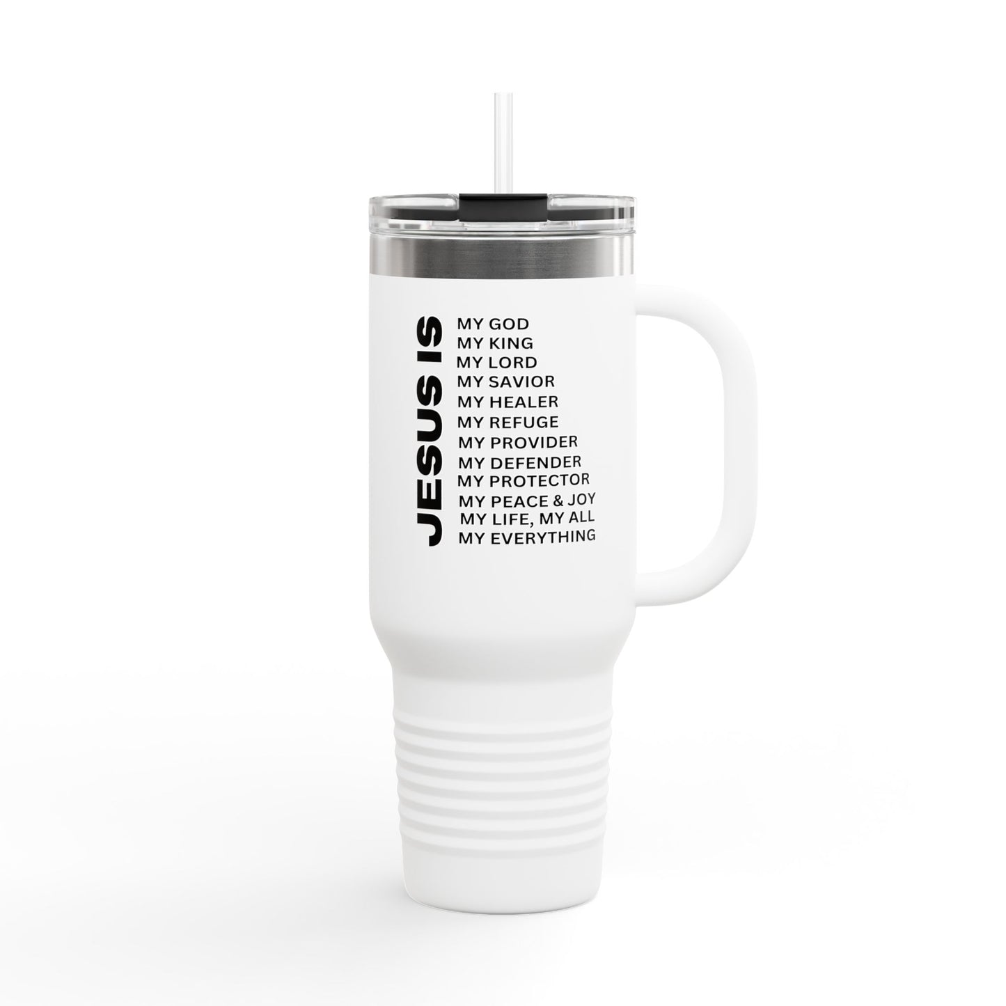 Christian JESUS IS Insulated Travel Mug, 40oz Black