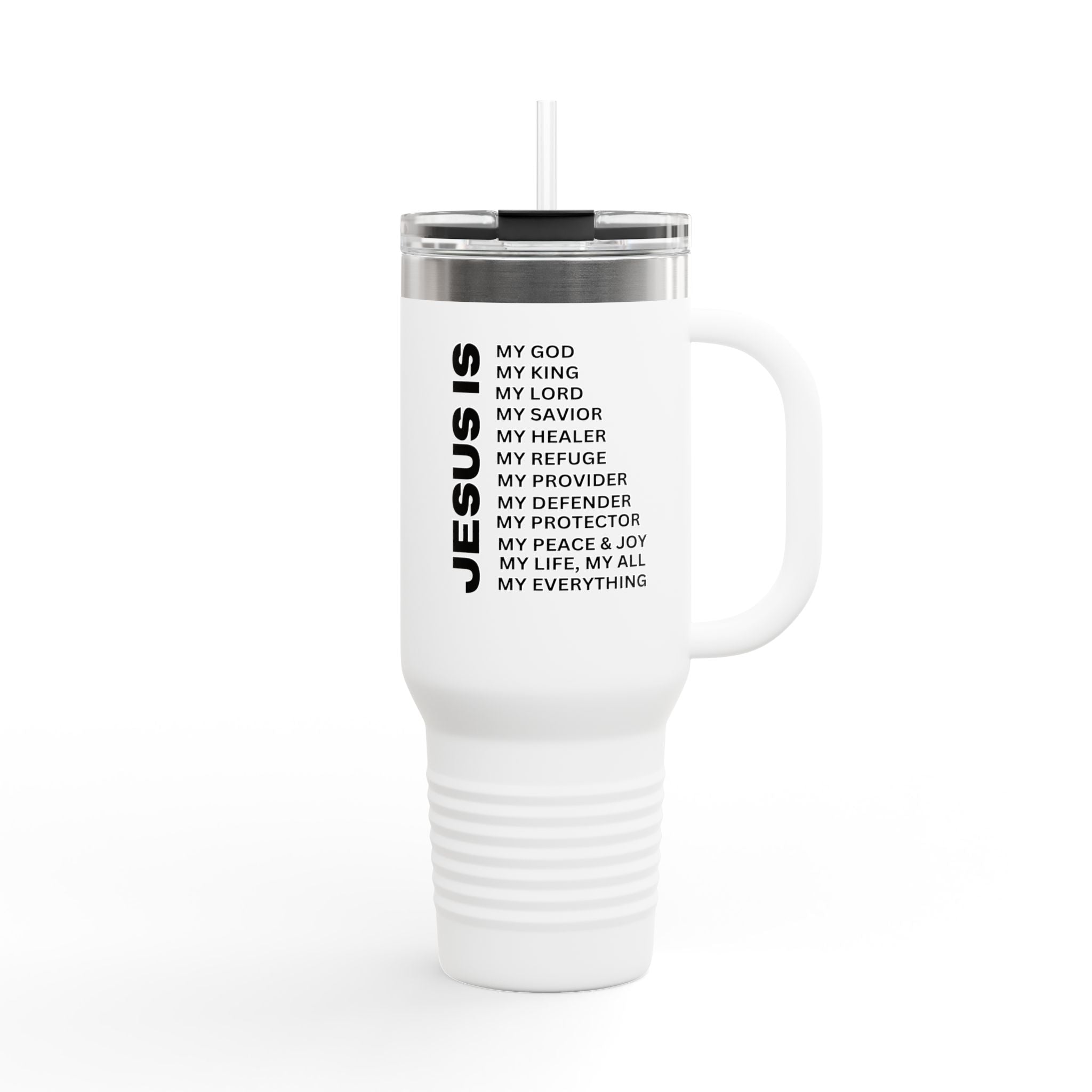 Christian JESUS IS Insulated Travel Mug, 40oz Black