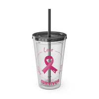 Breast Cancer Survivor 16oz Tumbler with Straw