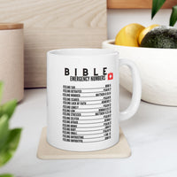 Bible Emergency Numbers White Coffee Mug (11oz, 15oz)