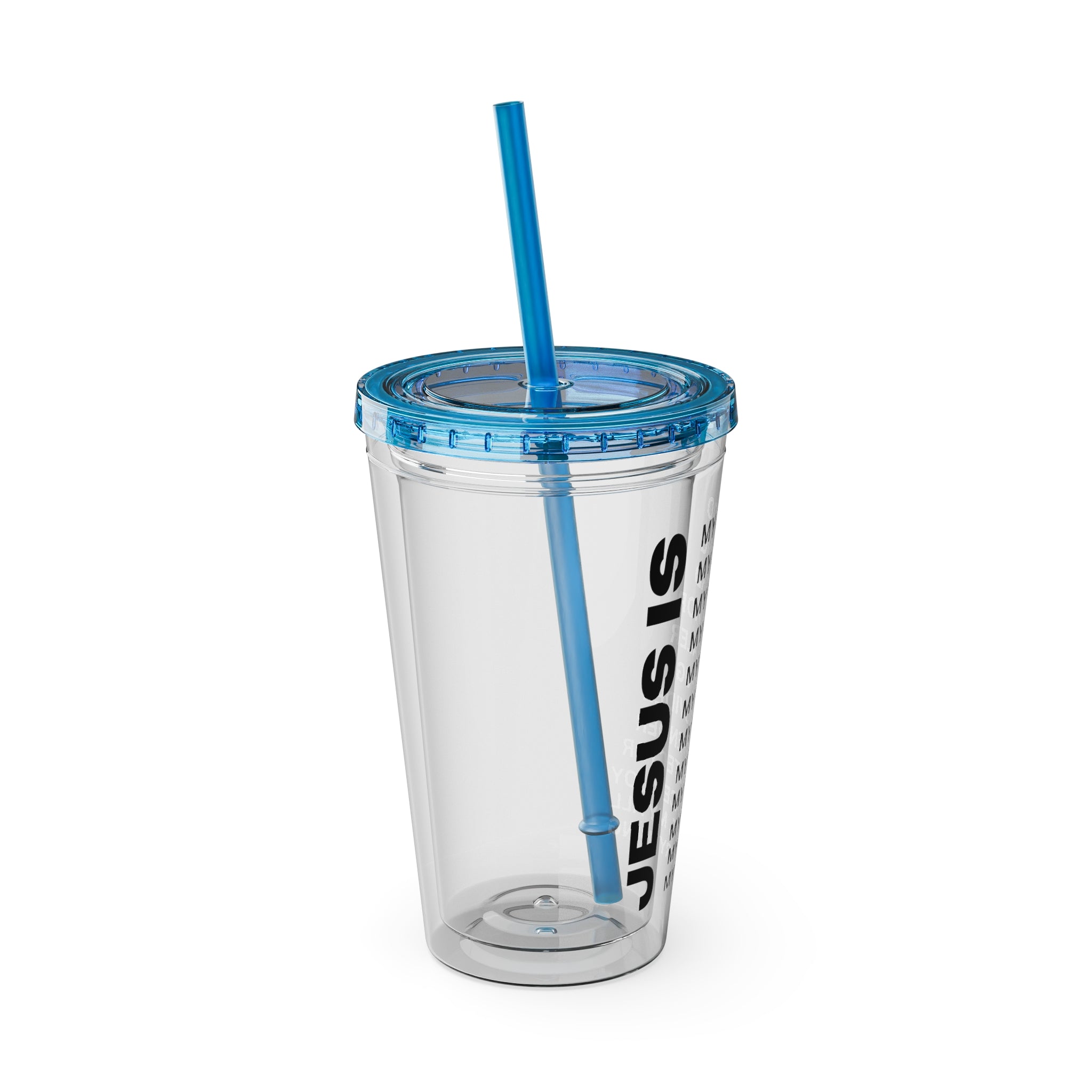 Christian JESUS IS 16oz Tumbler with Straw