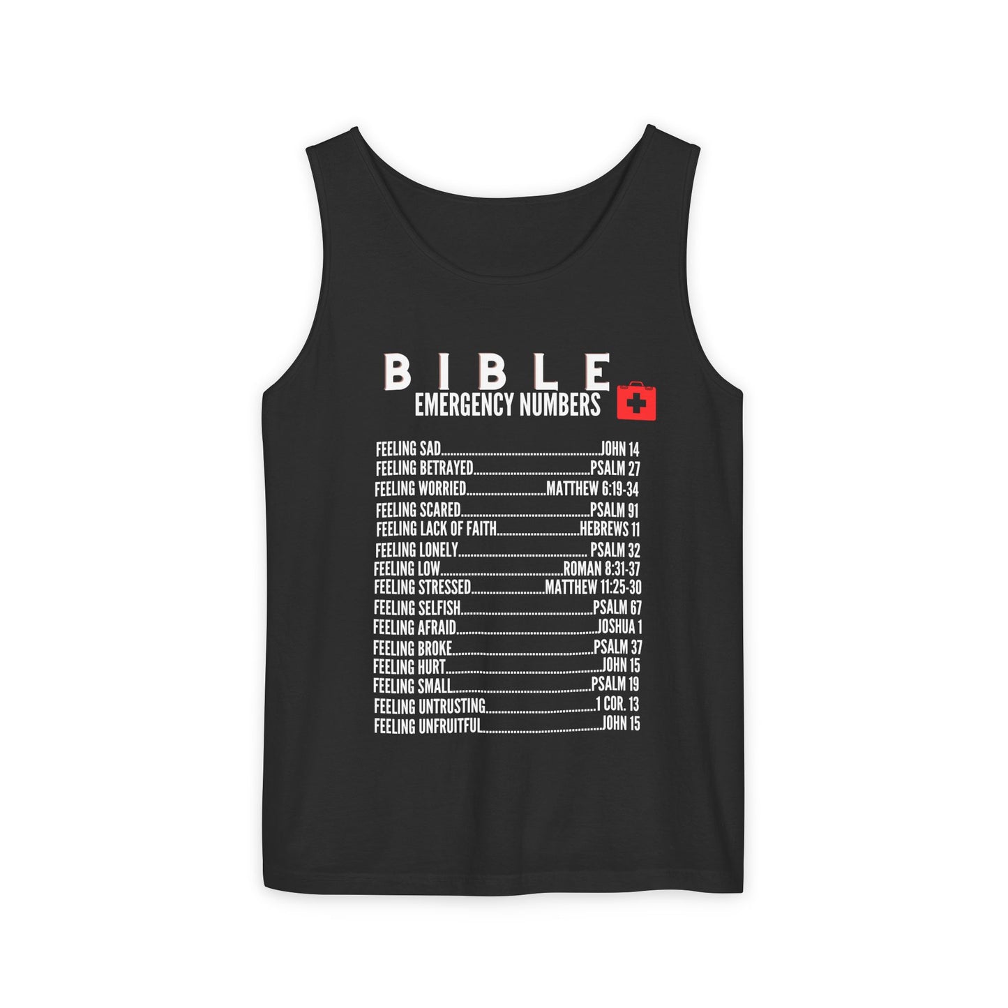 Bible Emergency Numbers Tank Top - White
