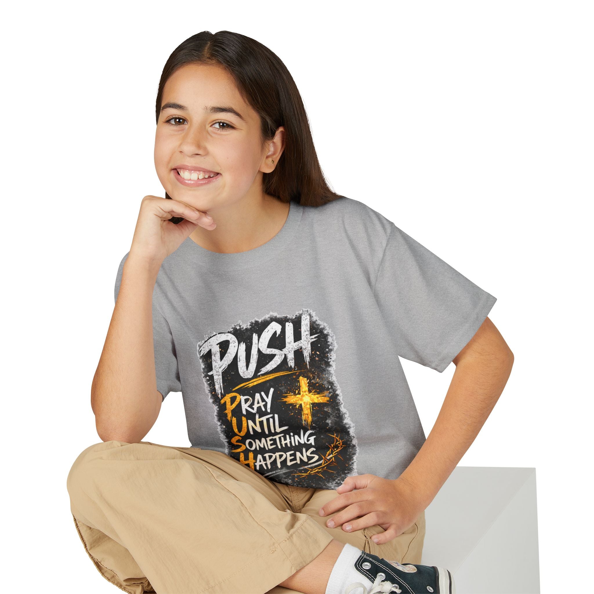 "Push: Pray Until Something Happens" Youth T-shirt