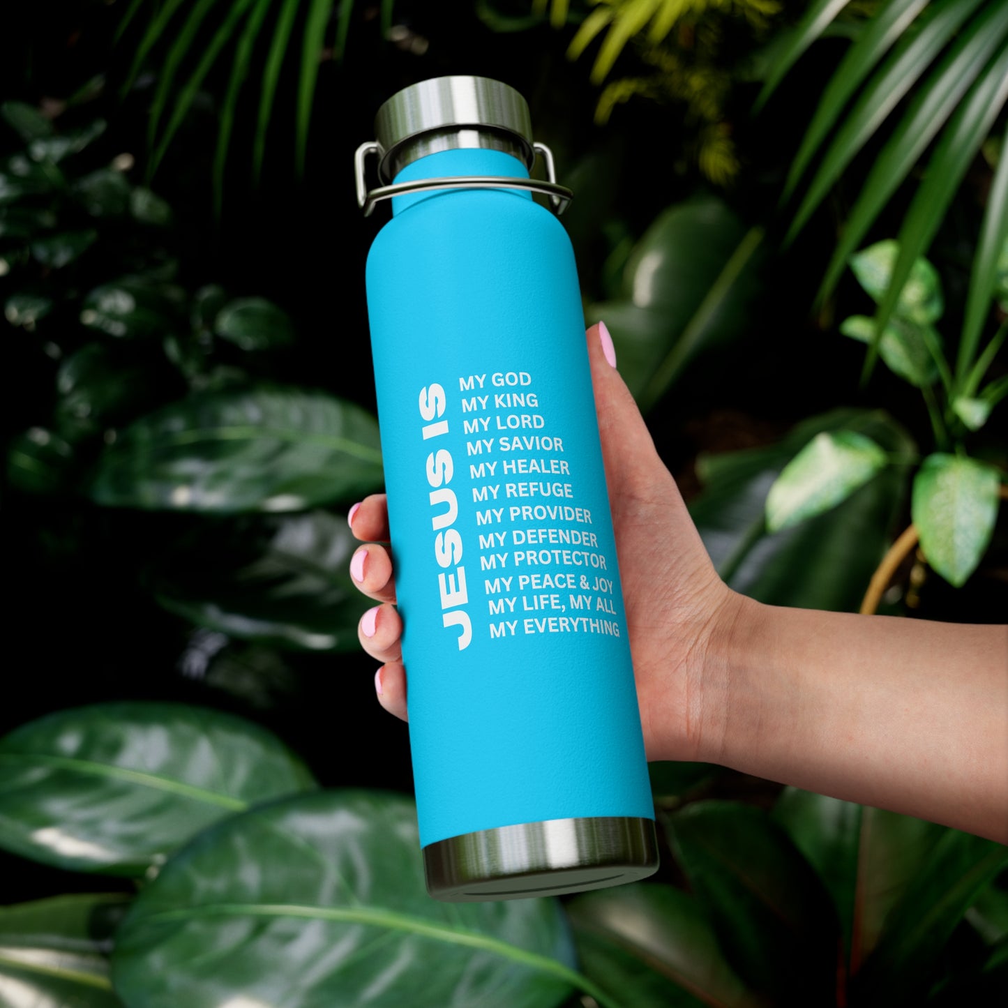 Christian JESUS IS 22oz Insulated Water Bottle - White