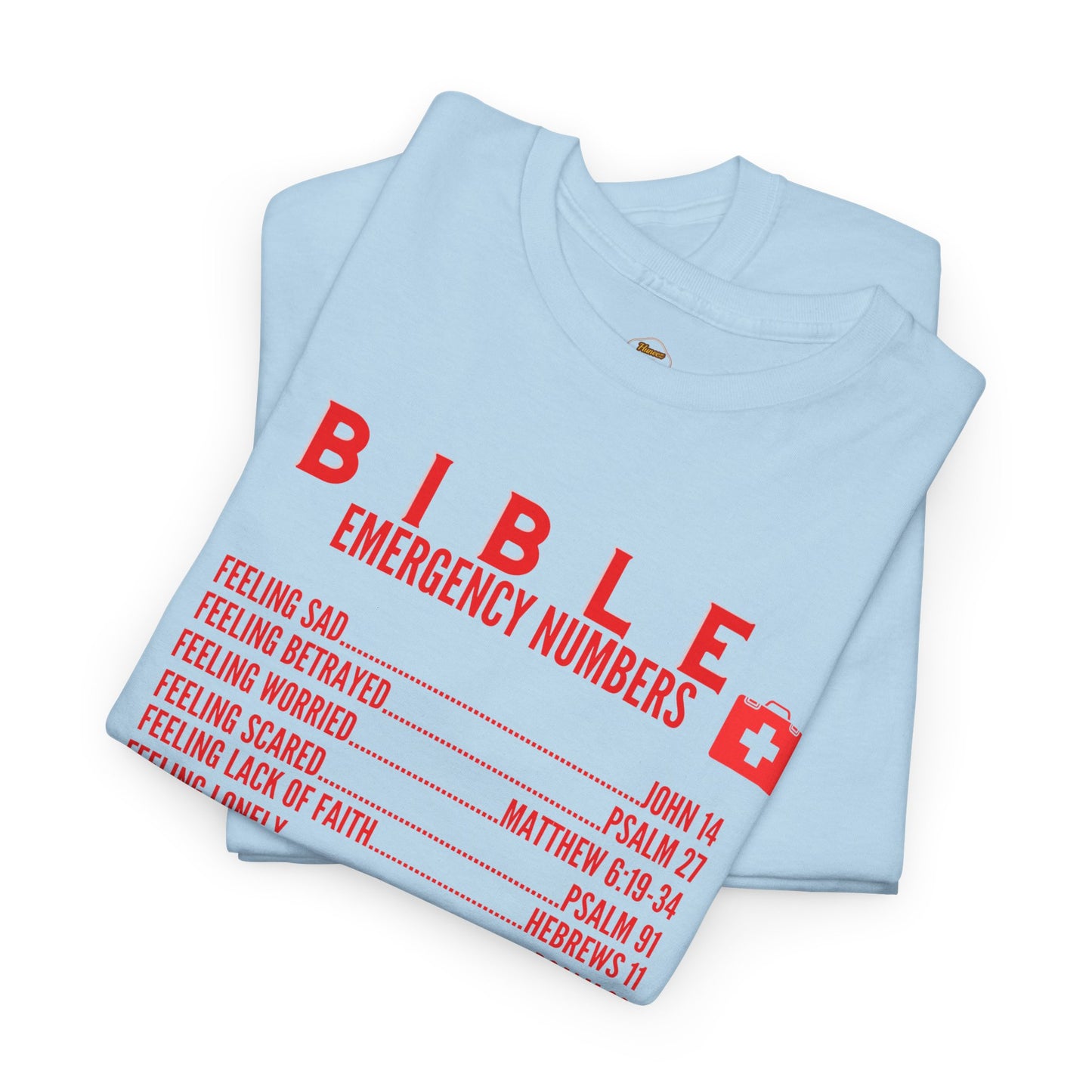 Bible Emergency Numbers Tee - Red